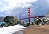 landscape travel picture of Golden Gate Bridge, beach California, United States, U.S., USA, by Diane Rose Photographs