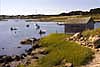 landscape travel images of boats, shack, path along water, marsh, quitsa pond, martha's vineyard, massachusetts, ma, USA, United States, U.S.,by Diane Rose Photographs